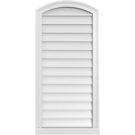 Ekena Millwork Arch Top Surface Mount PVC Gable Vent: Functional, w/ 2"W x 2"P Brickmould Sill Frame, 20"W x 42"H GVPAR20X4203SF